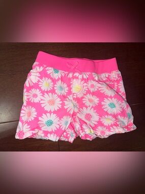 jumping beans Hot Pink Daisy Print Knit Waist Shorts
